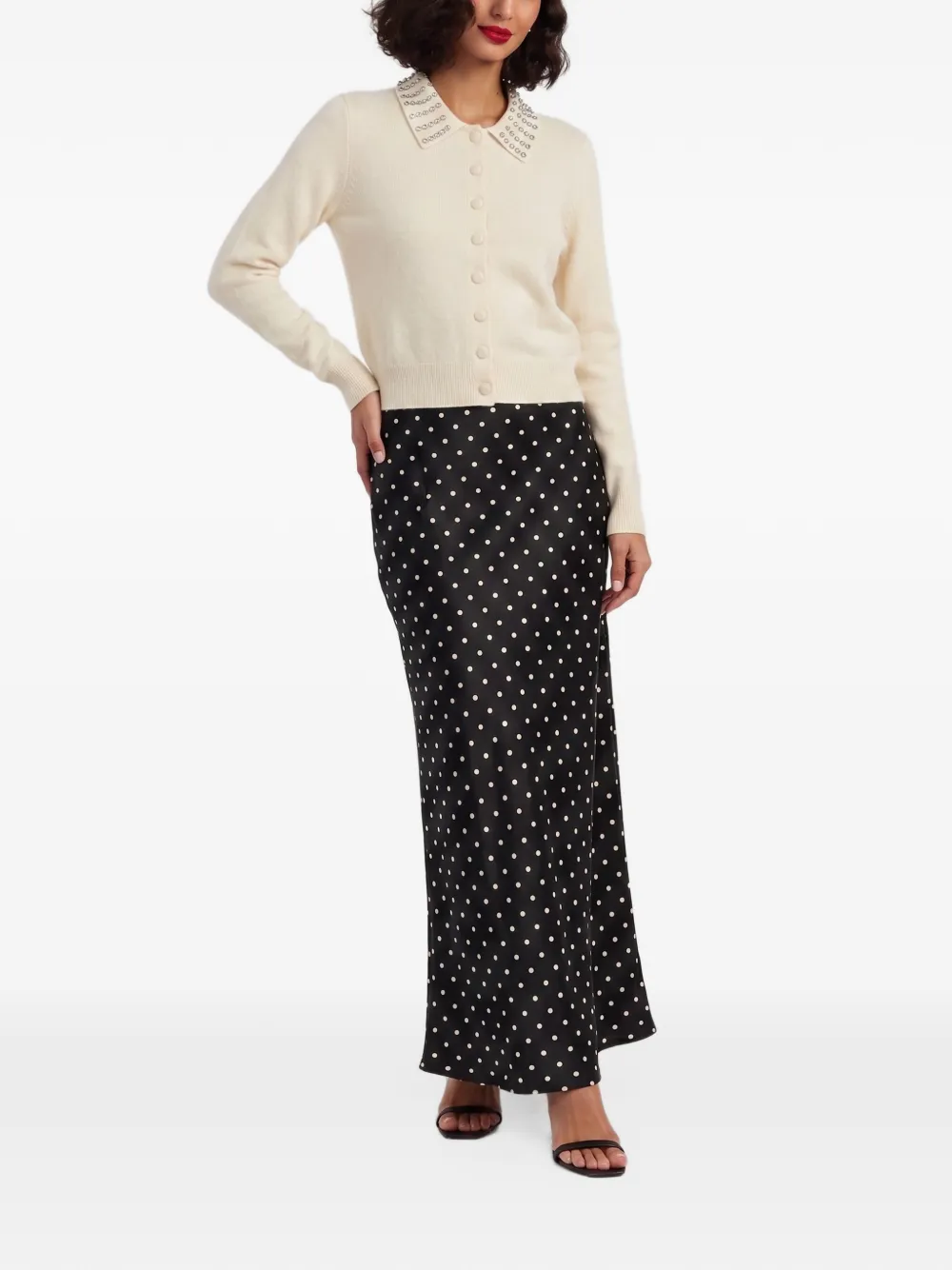 Chinti & Parker Vest verfraaid met kristallen Beige