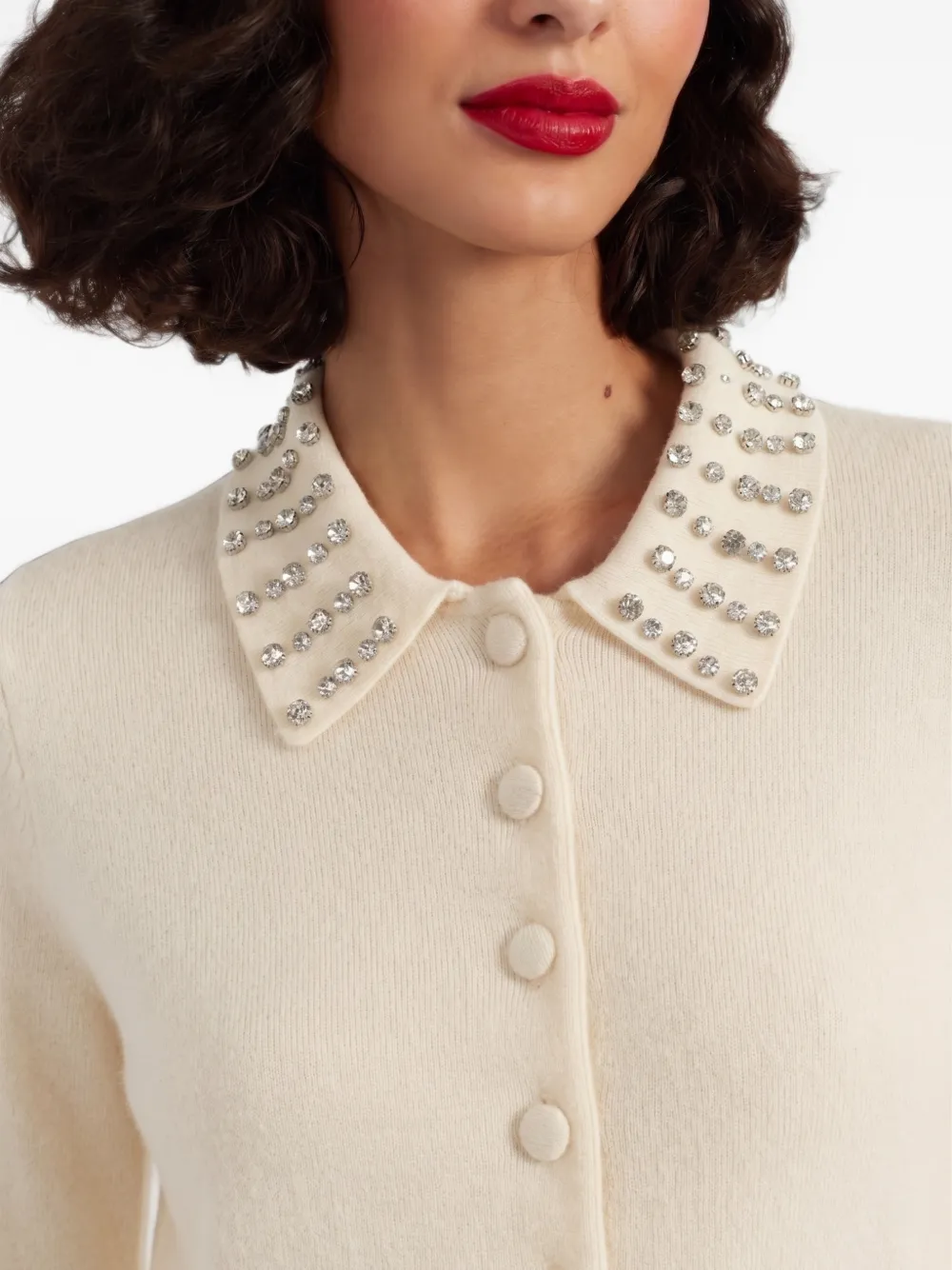 Chinti & Parker Vest verfraaid met kristallen Beige