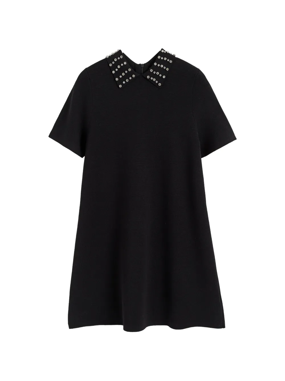 Chinti & Parker Mini-jurk met kraag verfraaid met juwelen Zwart
