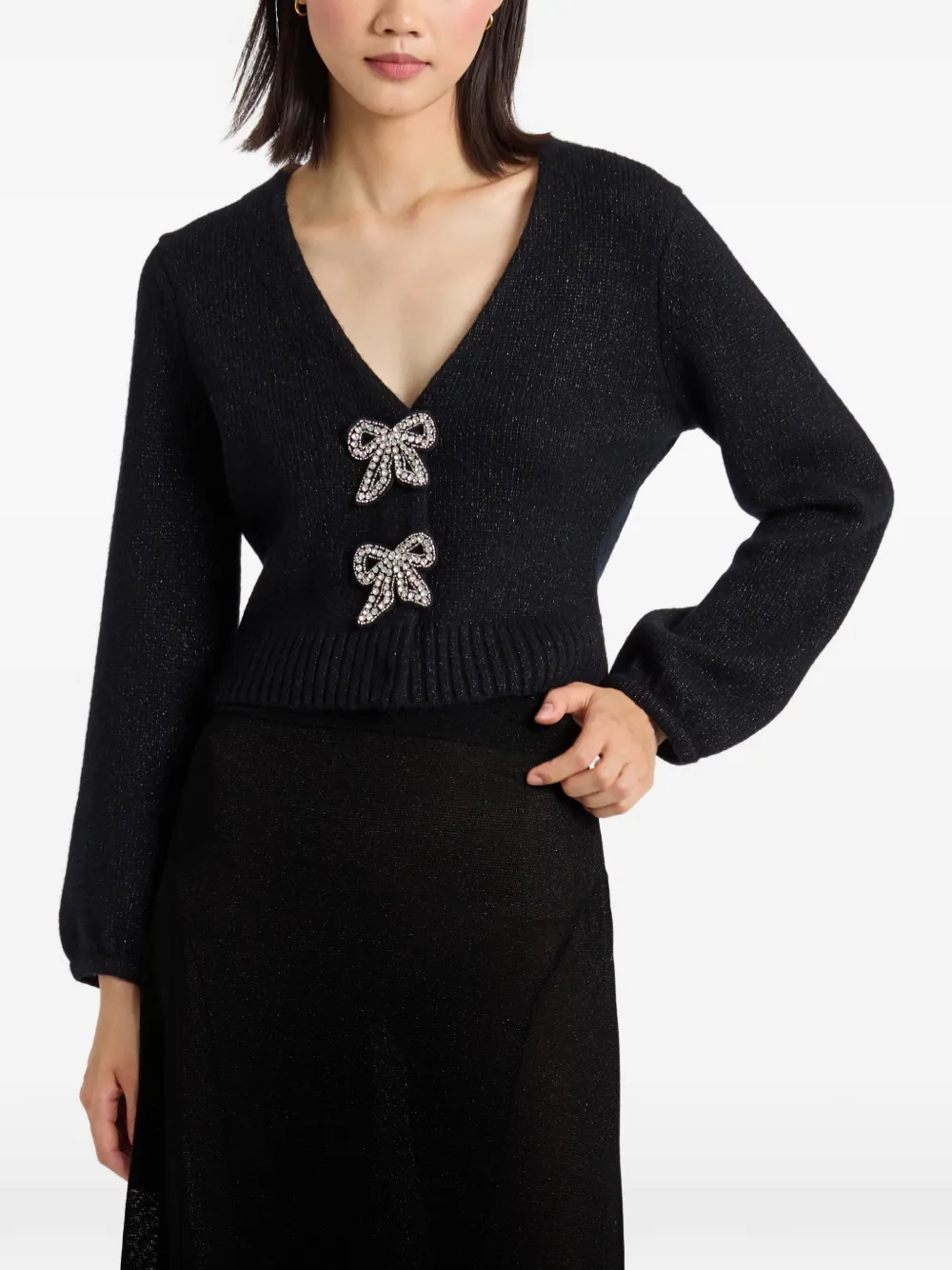 Chinti & Parker Verfraaid vest met strik Zwart