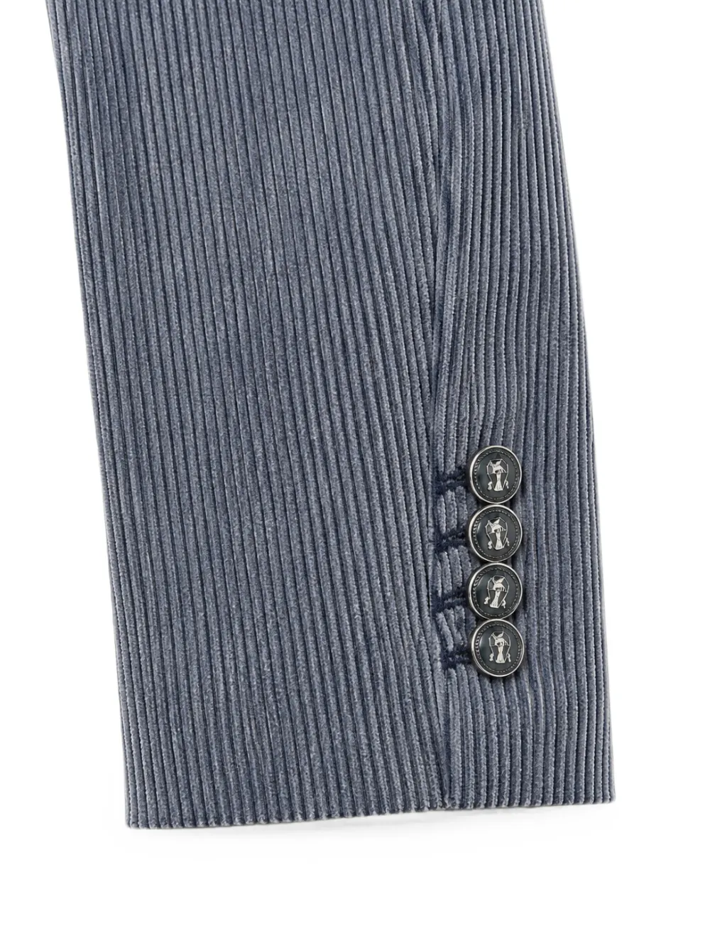 Brunello Cucinelli corduroy single-breasted blazer Blauw