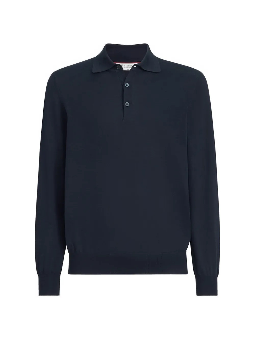 Brunello Cucinelli long-sleeve polo shirt - Blu