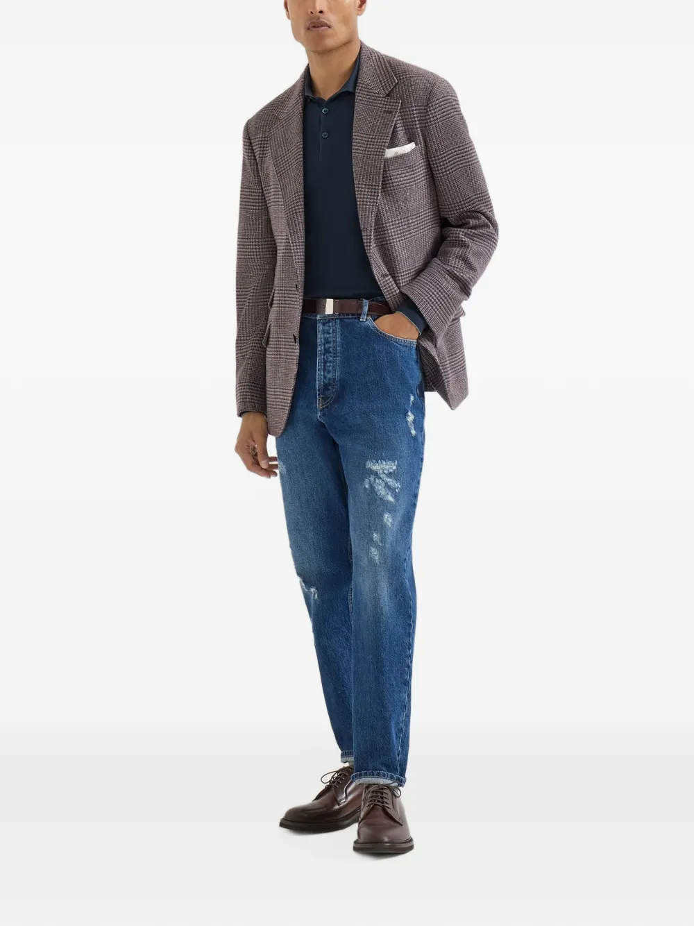 Brunello Cucinelli Poloshirt met lange mouwen Blauw