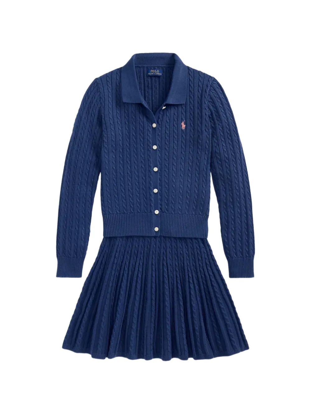 POLO RALPH LAUREN KIDS Set aus Cardigan und Rock - Blau
