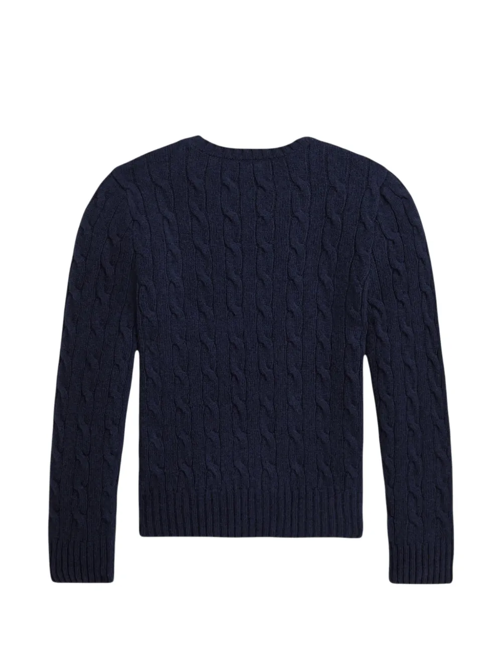 POLO RALPH LAUREN KIDS Kabelgebreide trui met geborduurd logo Blauw