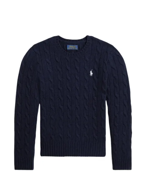 POLO RALPH LAUREN KIDS cable-knit embroidered-logo sweater