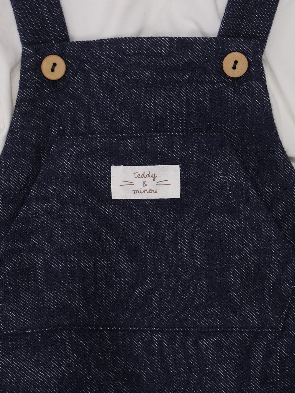 TEDDY & MINOU Tuinbroek met knoopsluiting Blauw