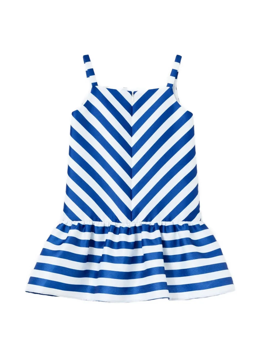 Self-Portrait Kids Gestreepte jurk met kersenpatroon Blauw