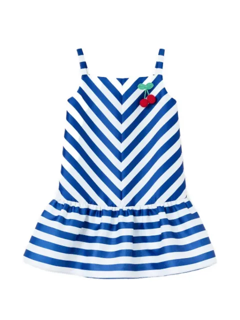 Self-Portrait Kids vestido a rayas con motivo de cerezas