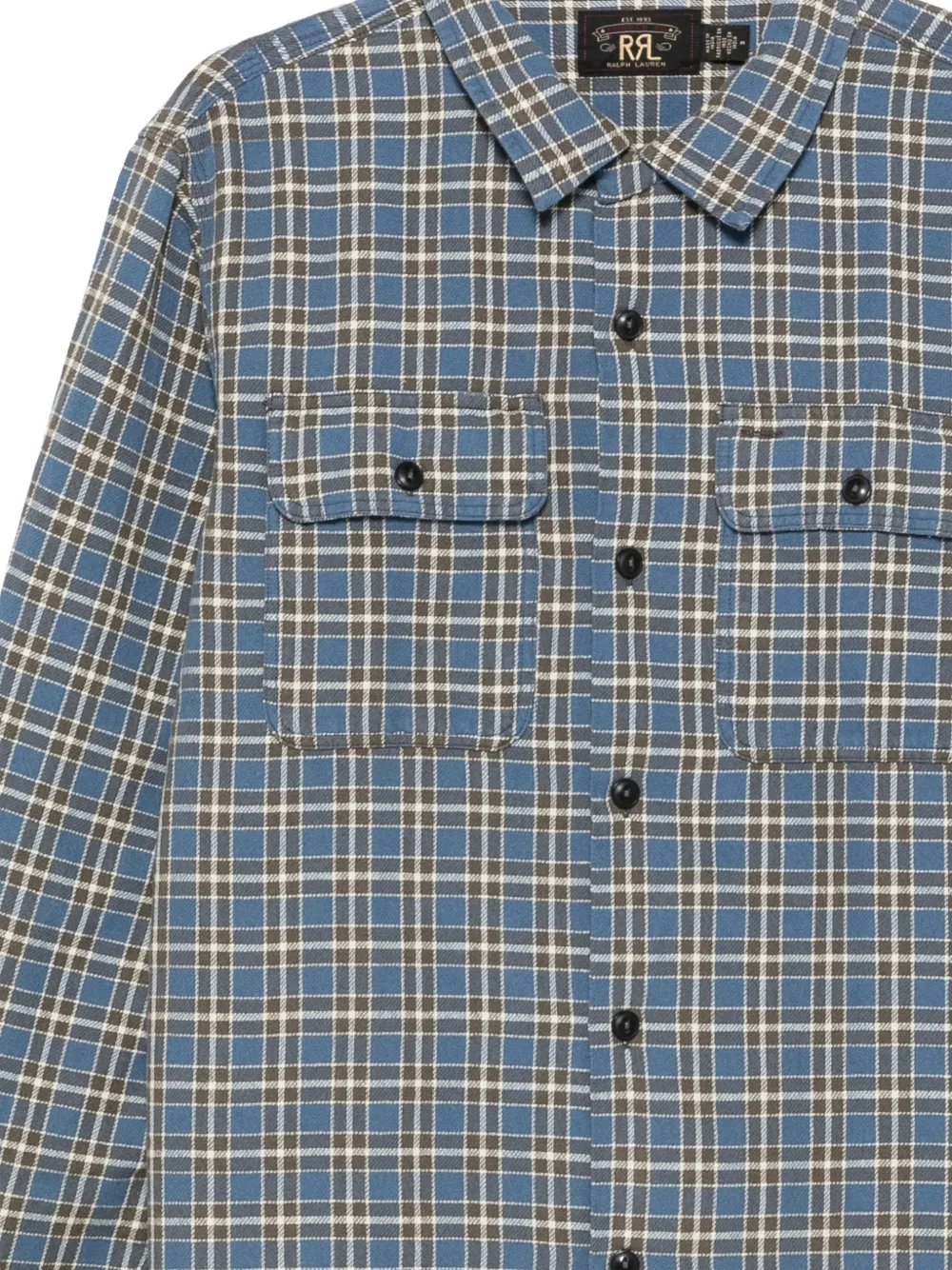 Ralph Lauren RRL Matlock Camp geruit overhemd Blauw