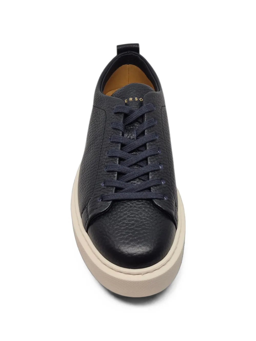 Henderson Baracco grained-leather platform sneakers Blauw