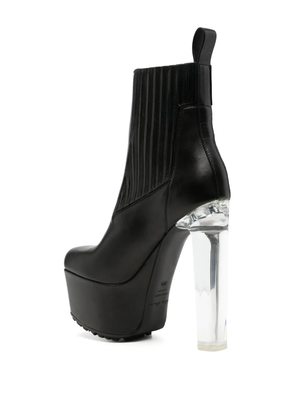 Rick Owens Kiss Platform Ankle Boots in Black, view 3