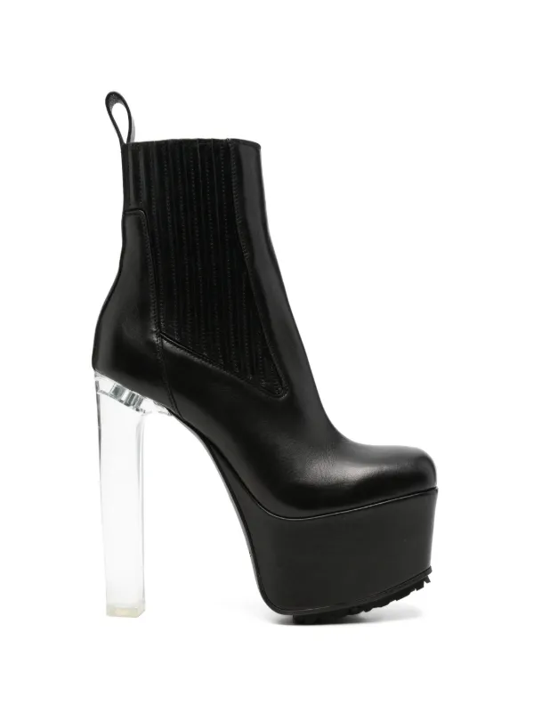 Rick Owens Kiss Platform Ankle Boots in Black