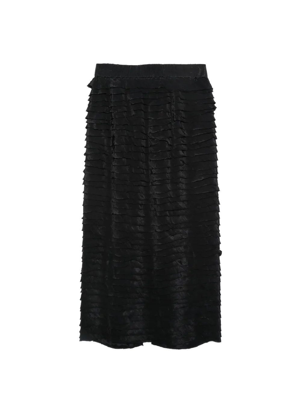 Alysi Gonna midi Lunga con ruches - Nero