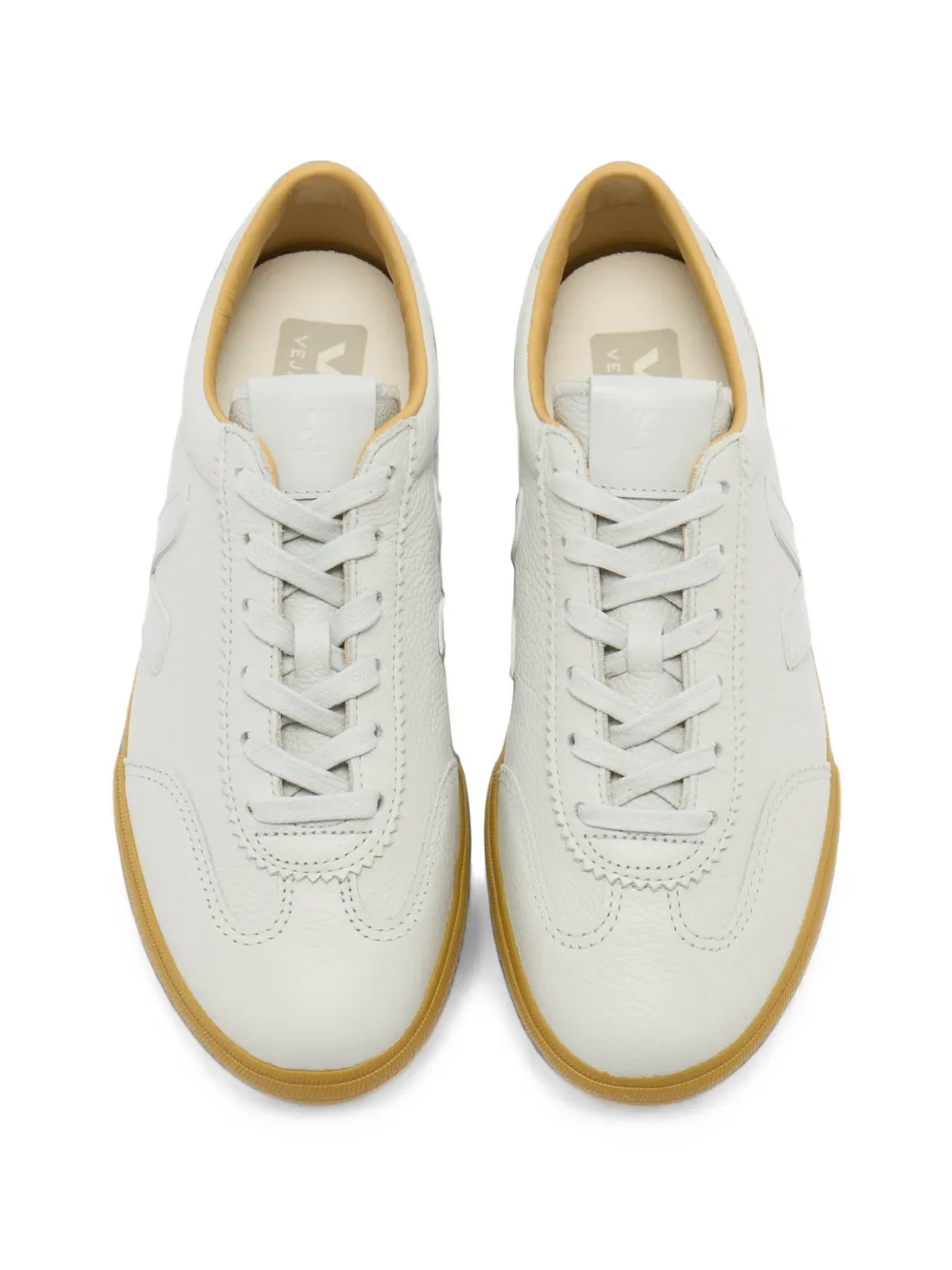VEJA logo-patch organic leather sneakers Grijs