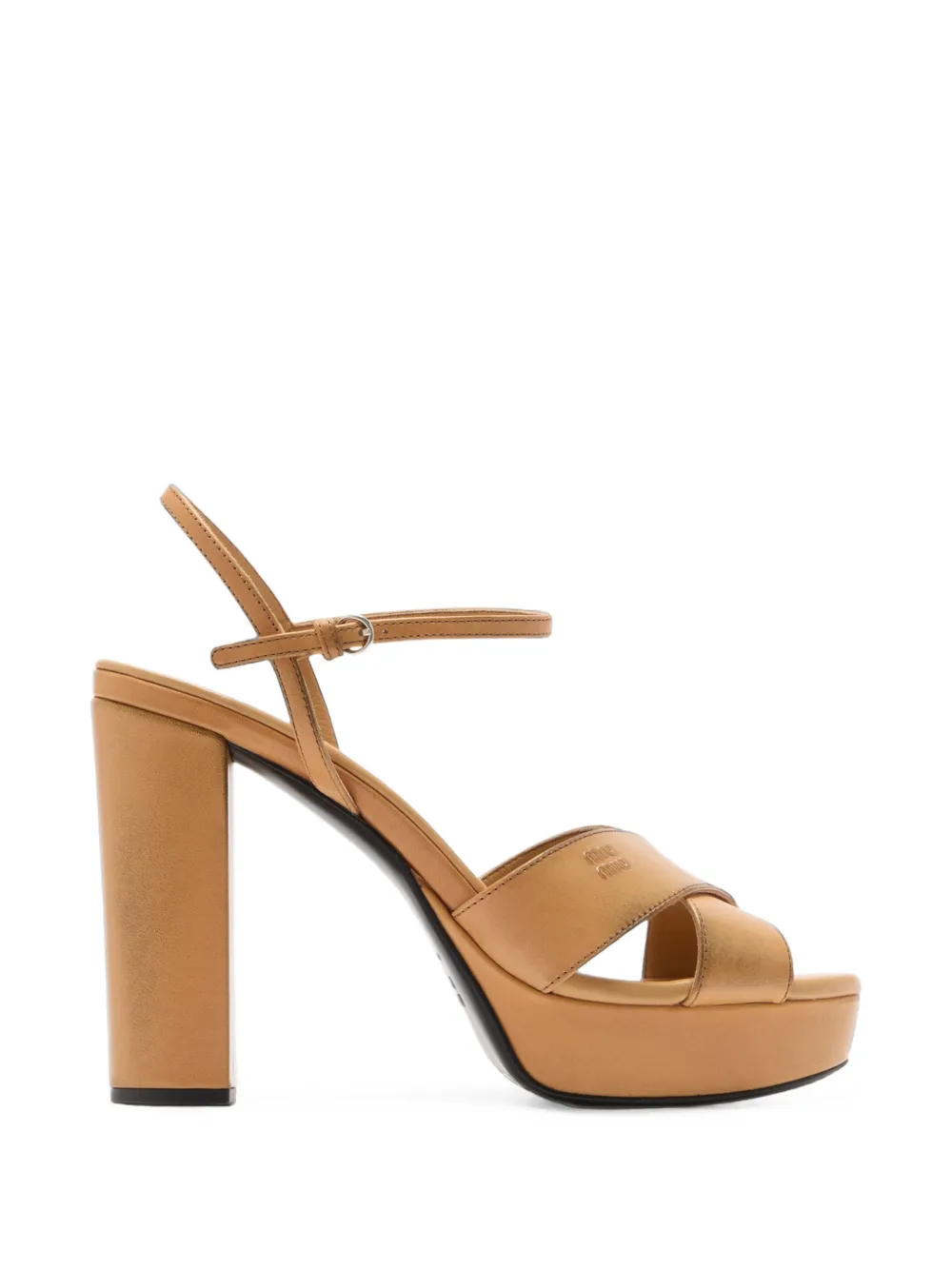 Miu Miu Cross-strap Platform Sandals In Neutrals