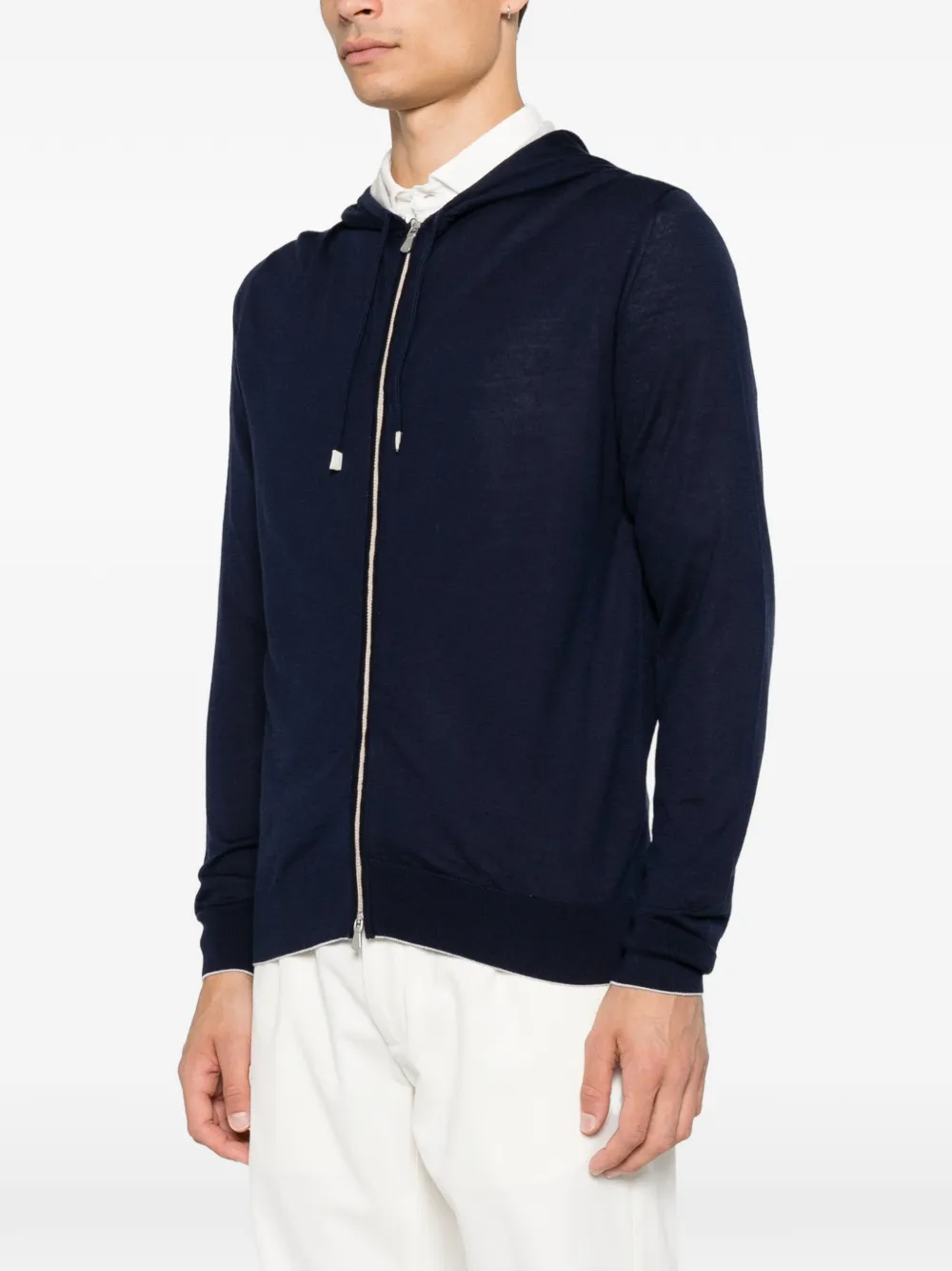 Eleventy Hoodie met trekkoord Blauw