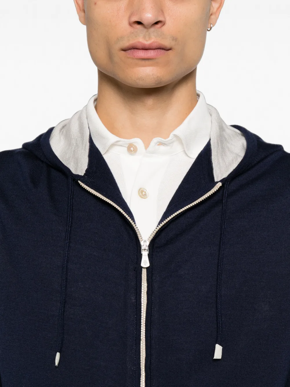 Eleventy Hoodie met trekkoord Blauw