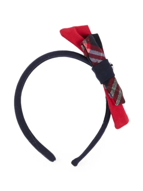 Patachou tartan-check bow headband