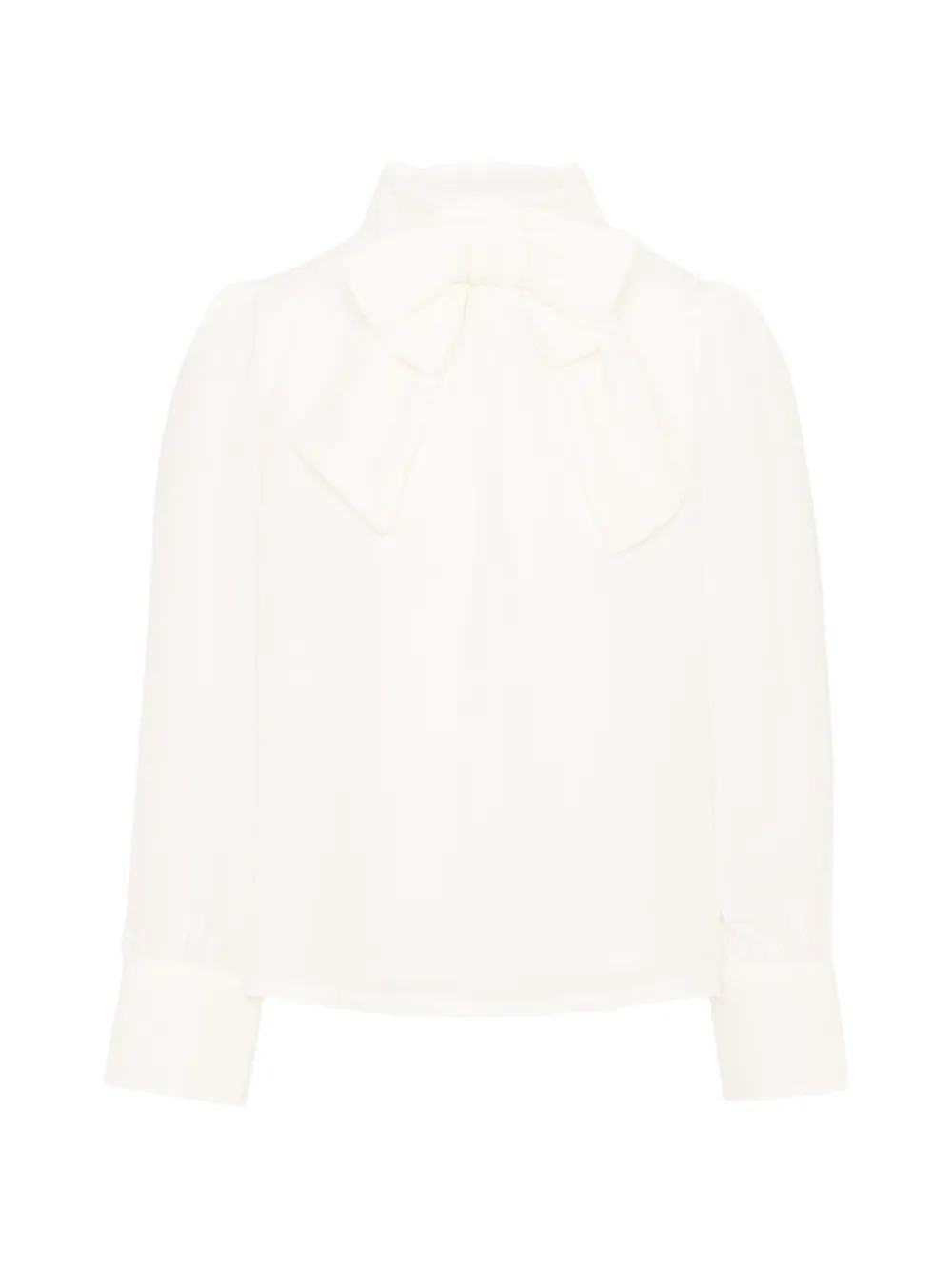 Patachou bow-detail long-sleeve blouse - Bianco