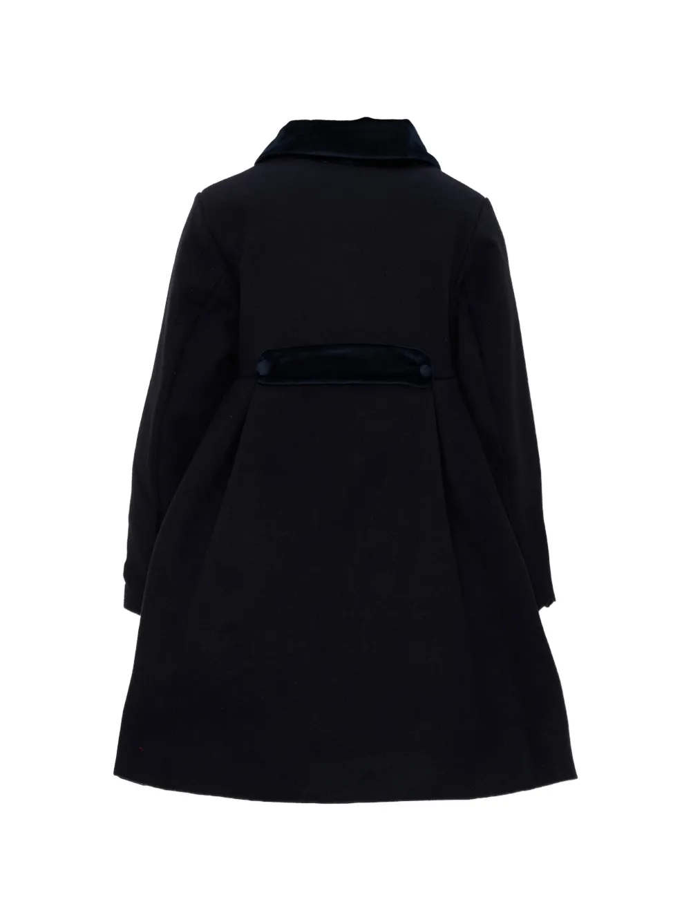 Patachou Geplooide jas met fluwelen afwerking Blauw