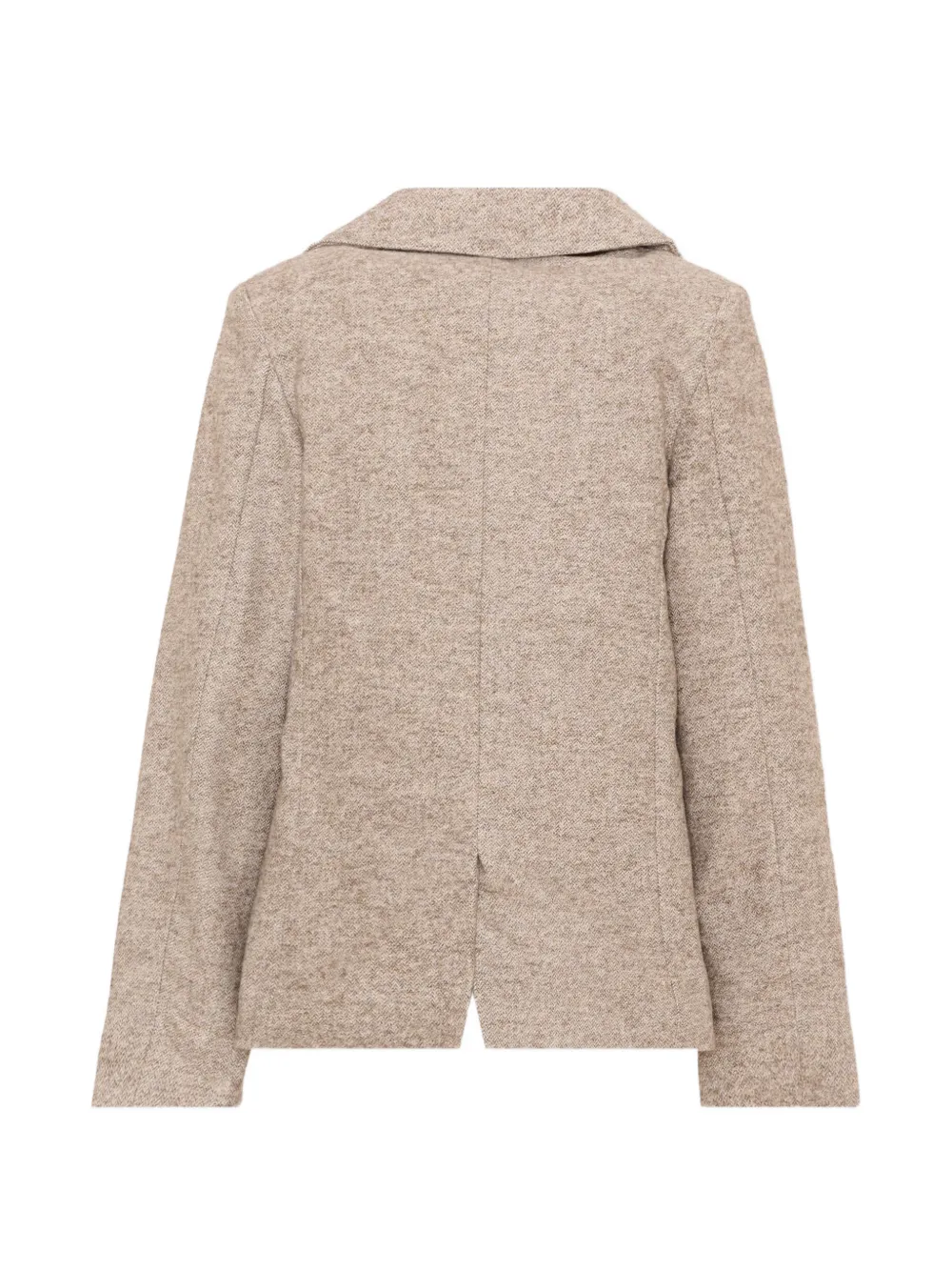Patachou Blazer met fluwelen afwerking en visgraatpatroon Beige