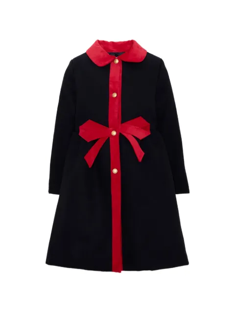 Patachou bow-detail Peter Pan-collar coat