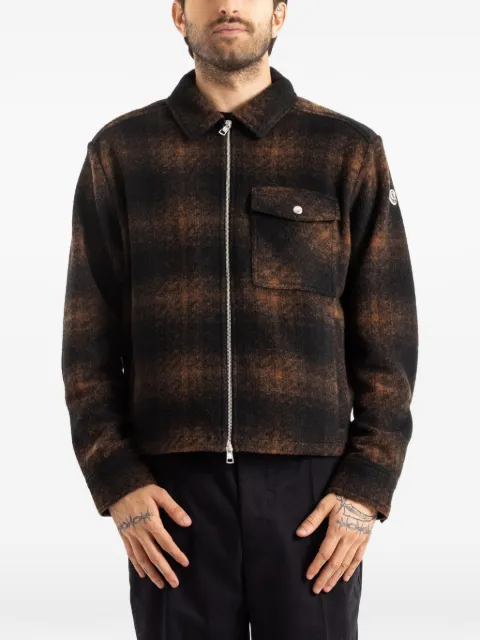 Moncler surchemise zippée en jersey à carreaux