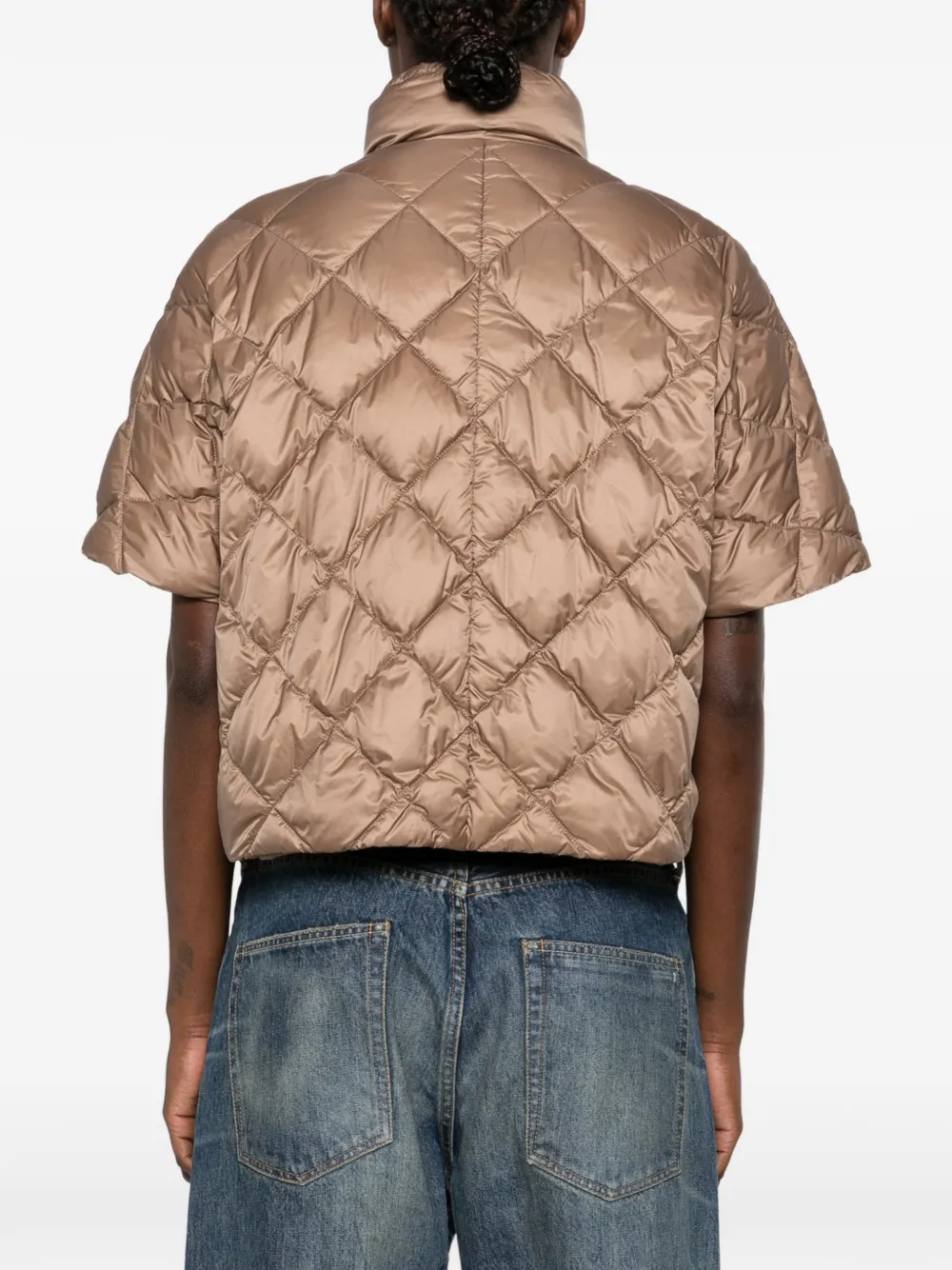 Max Mara Gewatteerde jack met korte mouwen Bruin