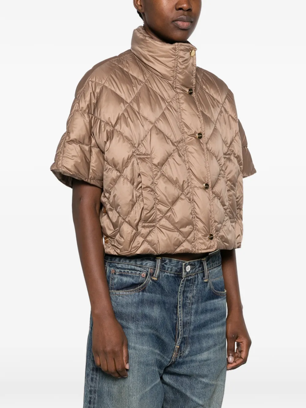 Max Mara Gewatteerde jack met korte mouwen Bruin