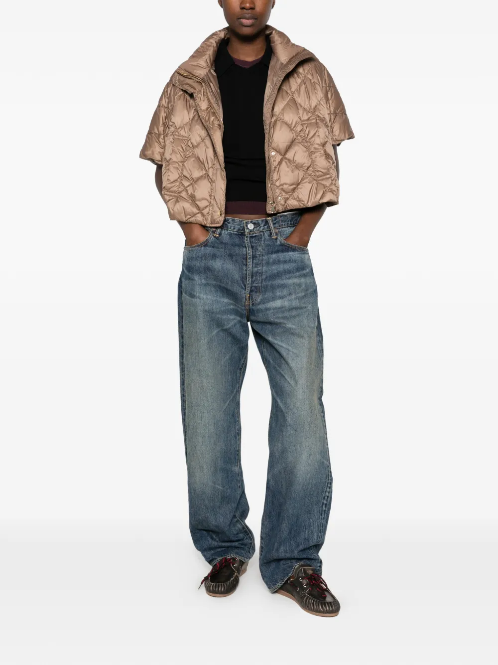 Max Mara Gewatteerde jack met korte mouwen Bruin