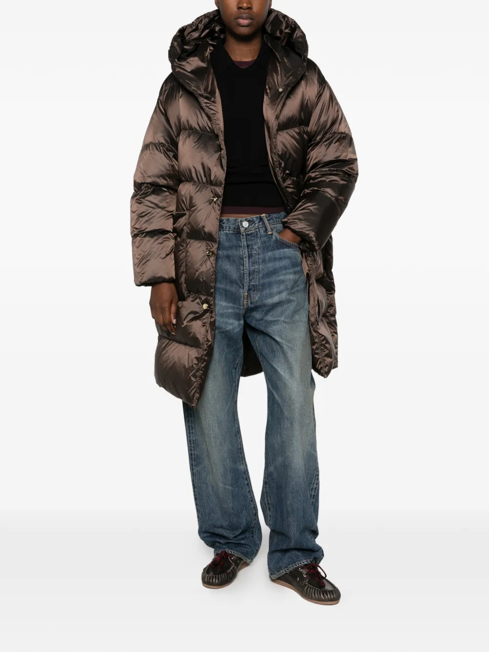 Max Mara Gevoerd jack met capuchon Bruin