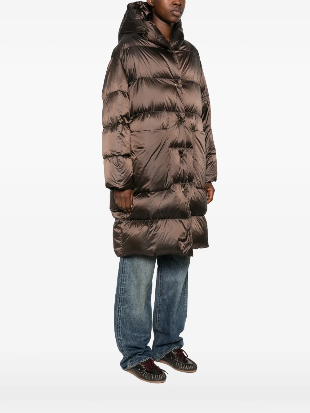 Max Mara Gevoerd jack met capuchon Bruin