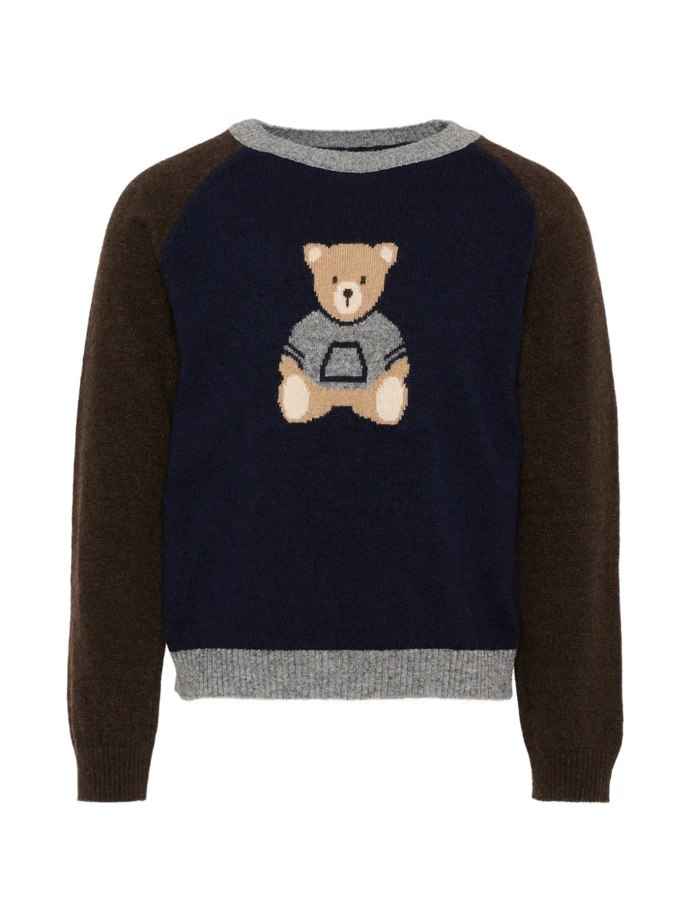 Patachou teddy-bear intarsia-knit sweater - Blu