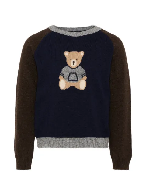 Patachou teddy-bear intarsia-knit sweater