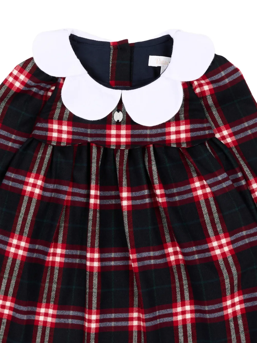 Patachou Jurk met Peter Pan-kraag en tartan-ruit Zwart