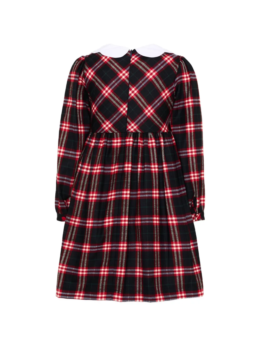 Patachou Gesmockte jurk met tartan ruit Zwart