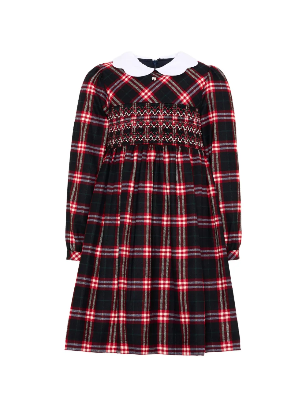Patachou Gesmoktes Kleid mit Schottenkaro - Schwarz