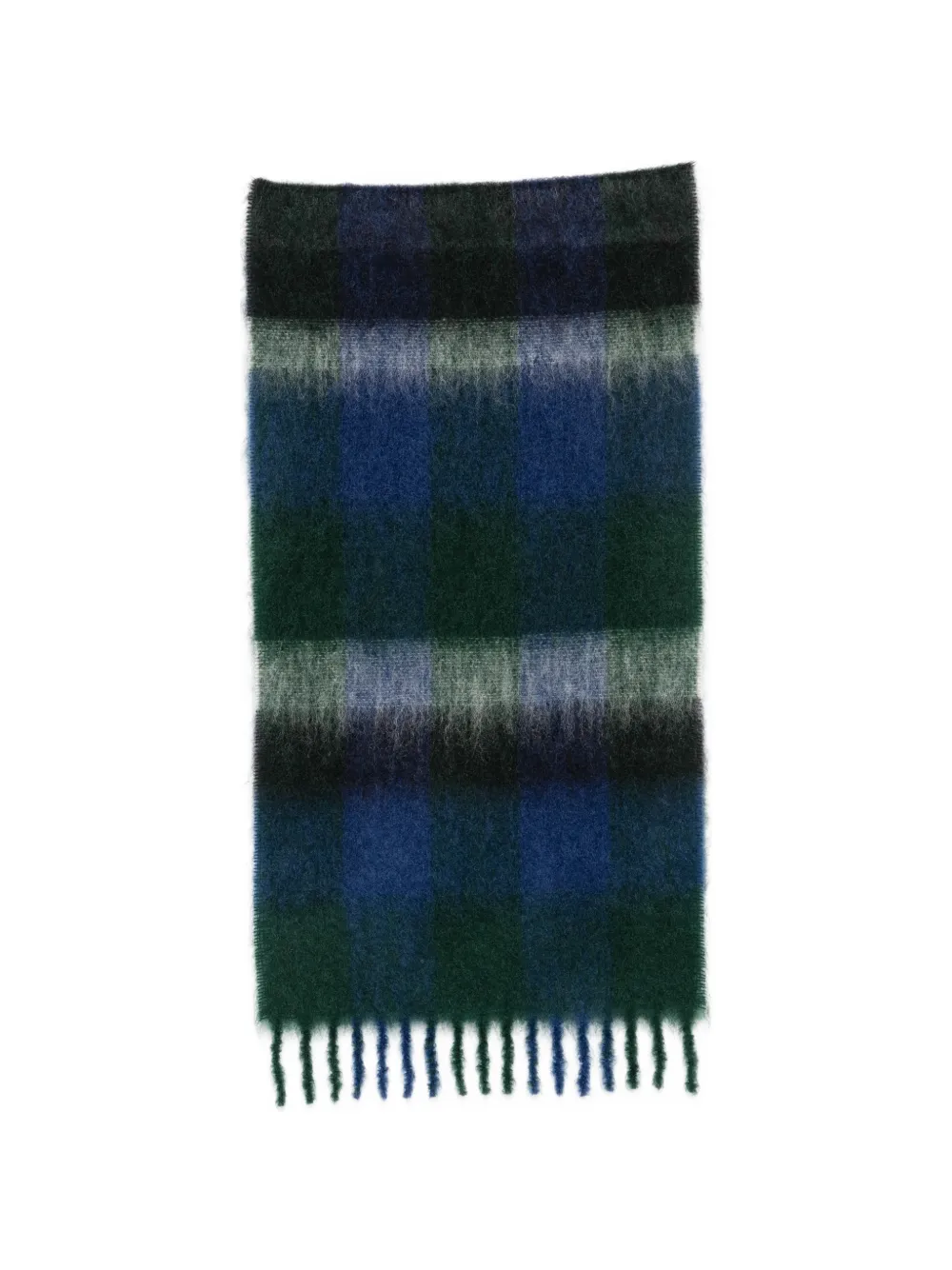 The Row Uma Checked Scarf In Blue