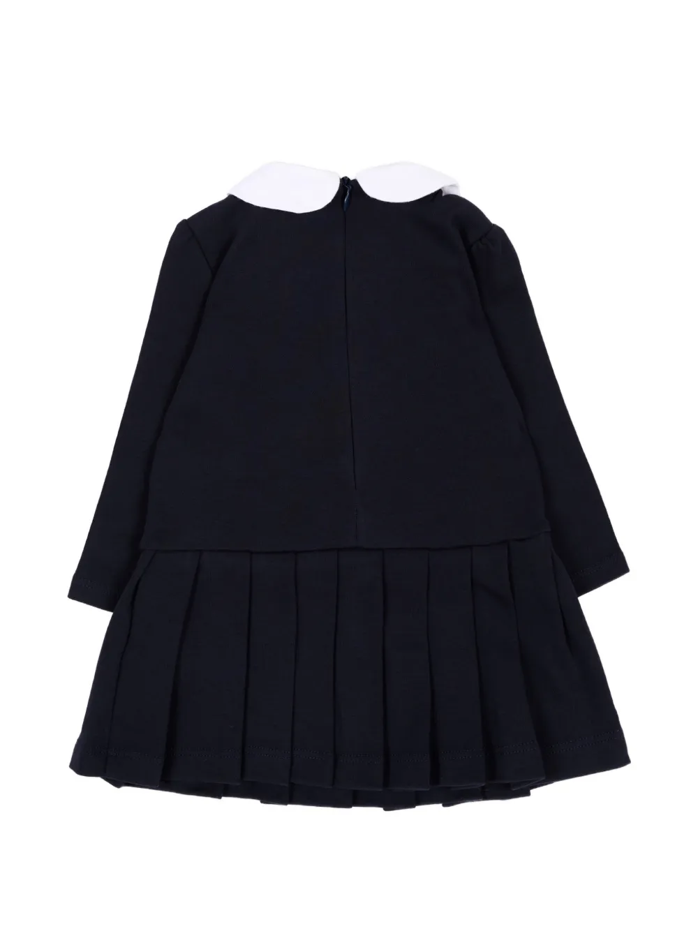Patachou Geplooide jurk met Peter Pan-kraag Blauw