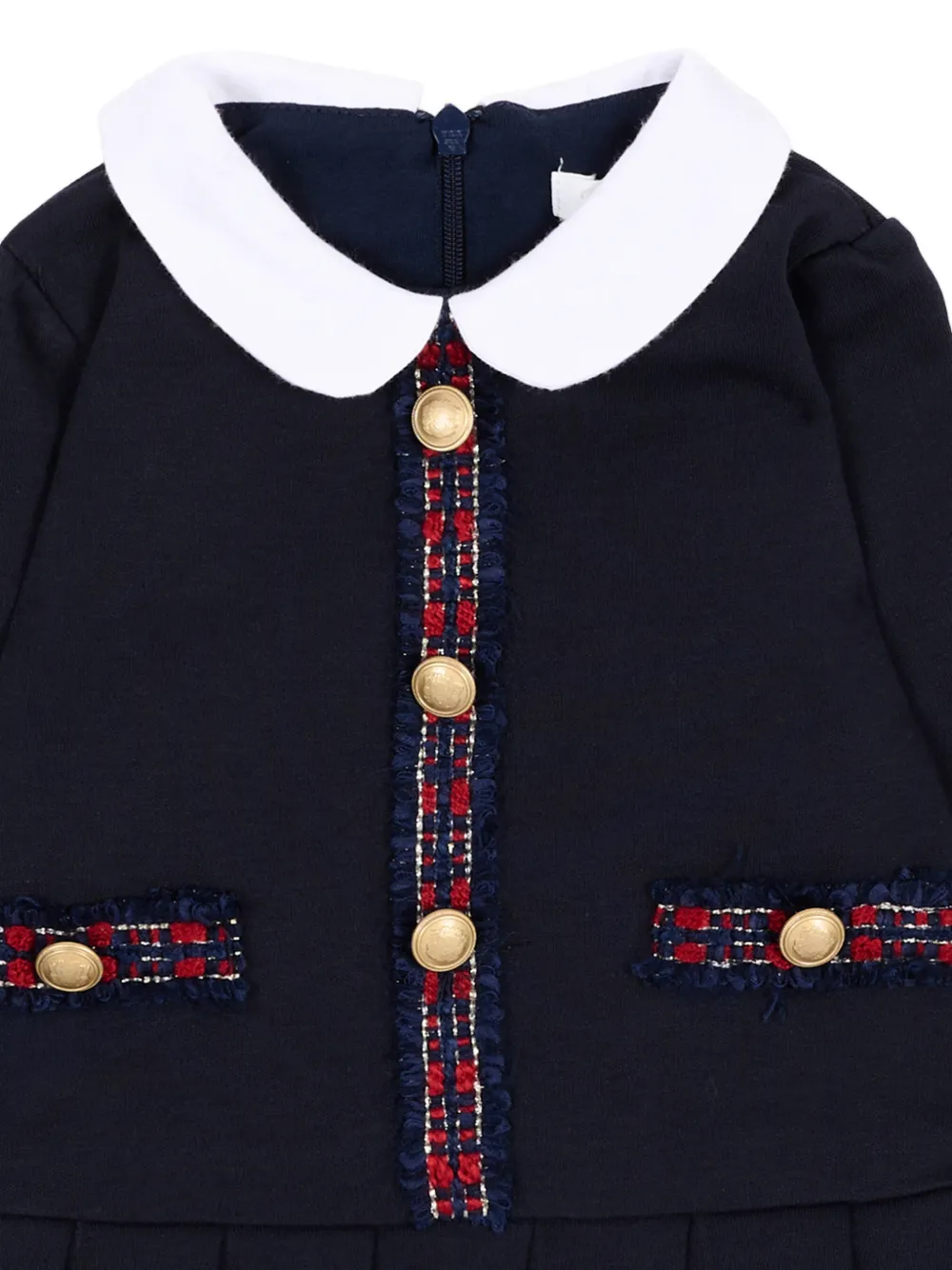 Patachou Geplooide jurk met Peter Pan-kraag Blauw