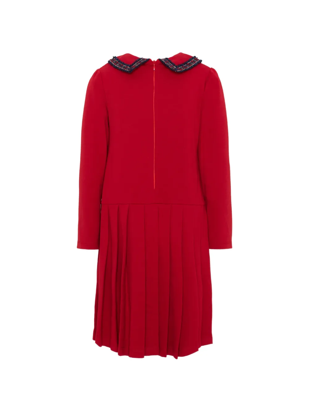 Patachou Jurk met bouclé afwerking en plooien Rood