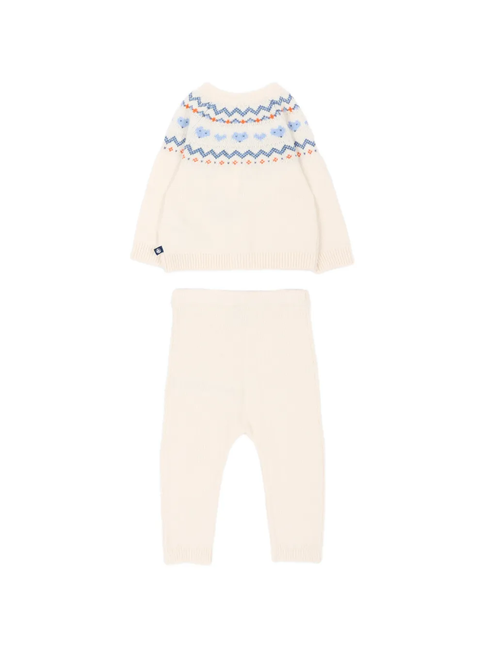 Petit Bateau Kabelgebreid vest en broek Beige