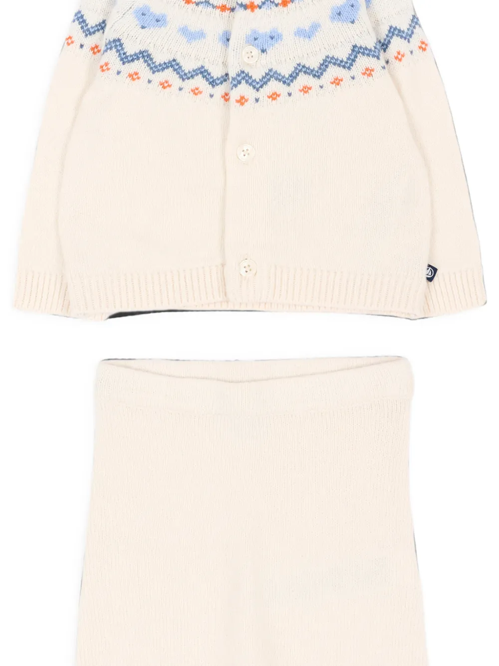 Petit Bateau Kabelgebreid vest en broek Beige