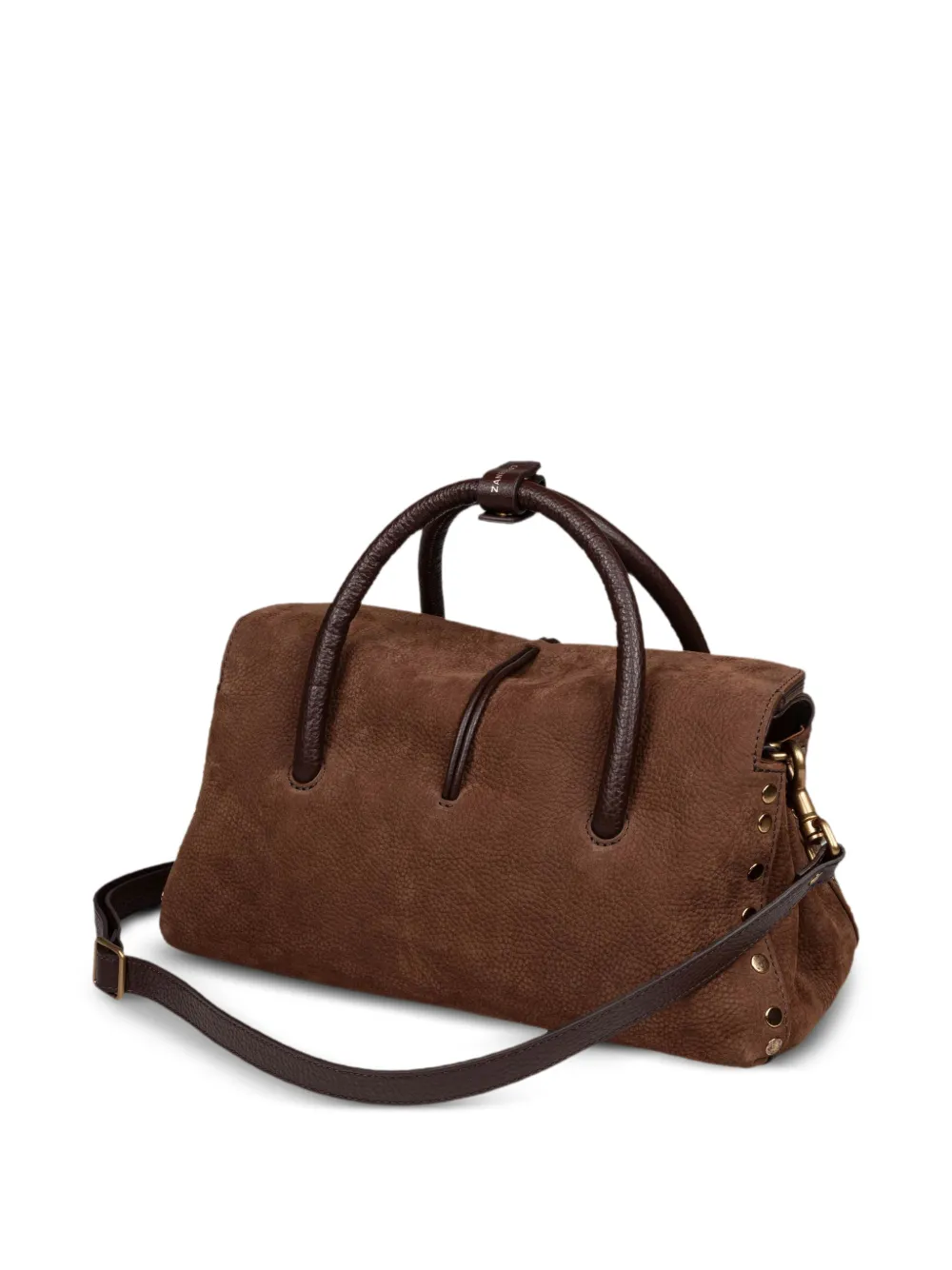 Zanellato Dotta Jones kleine shopper verfraaid met studs Bruin