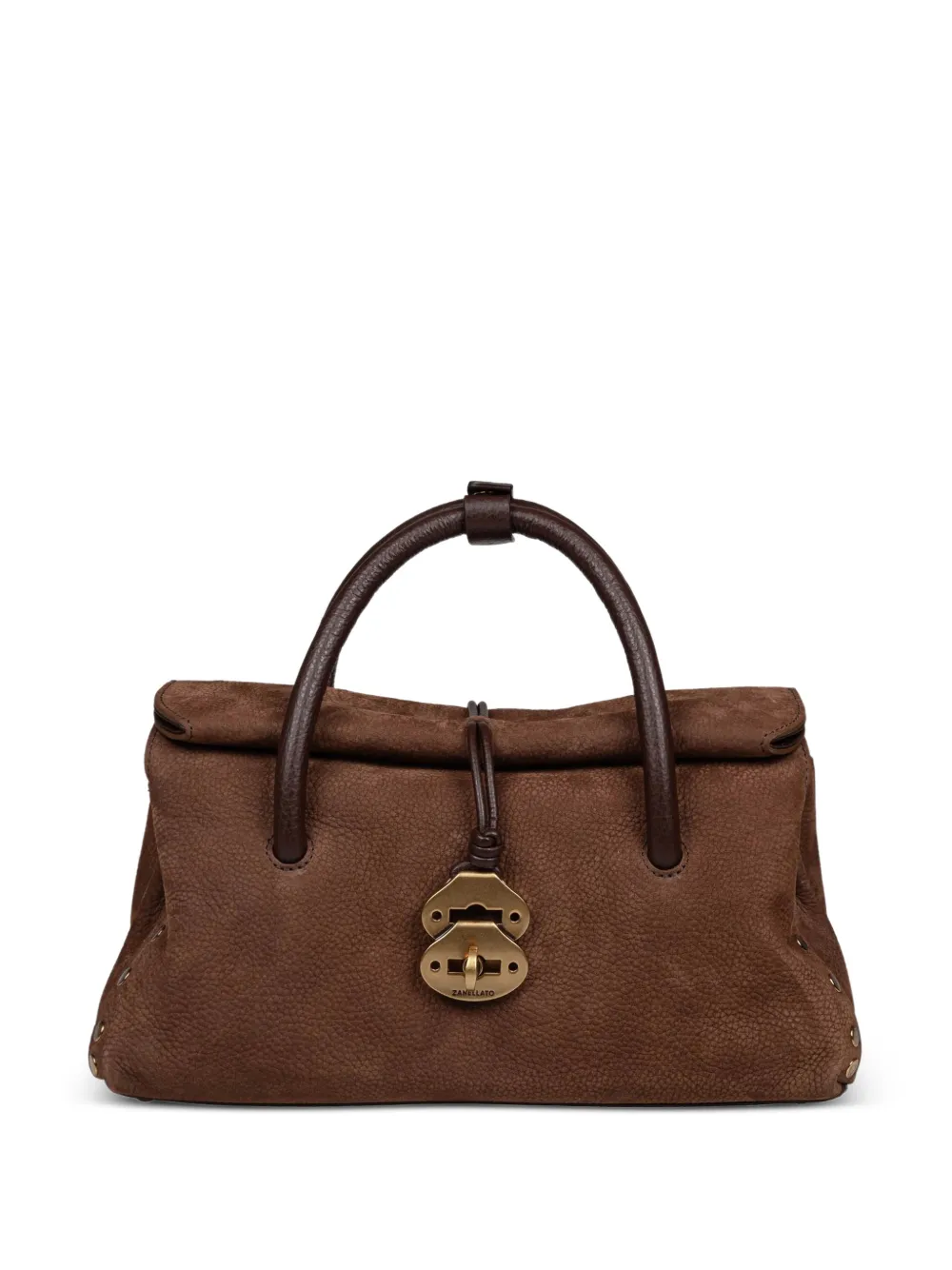Zanellato Dotta Jones kleine shopper verfraaid met studs Bruin