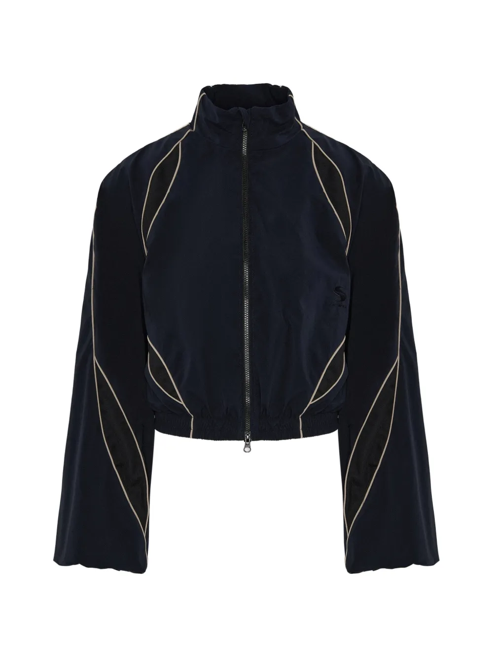 Srvc Studio Slash Cropped Track Jacket In Blue