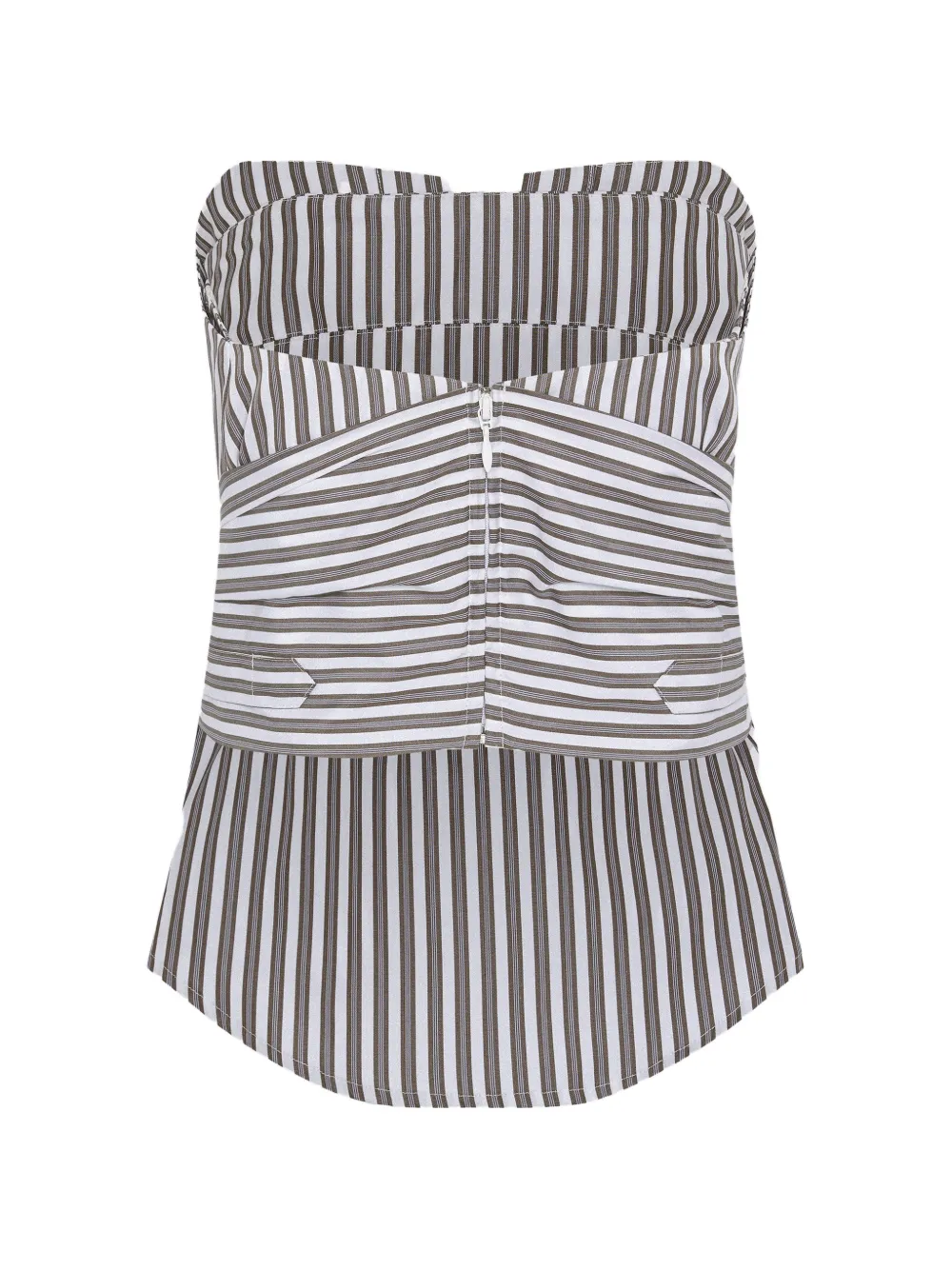 SRVC Studio Origami striped strapless corset blouse - Bianco