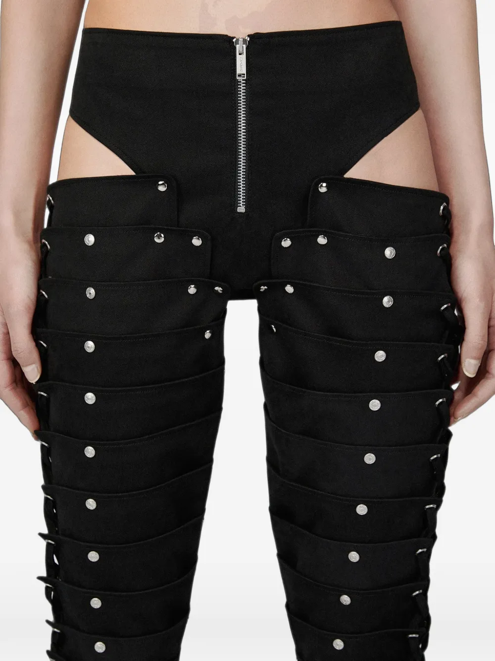 Srvc Studio 로닌 스터드 레이스업 팬츠 In Black