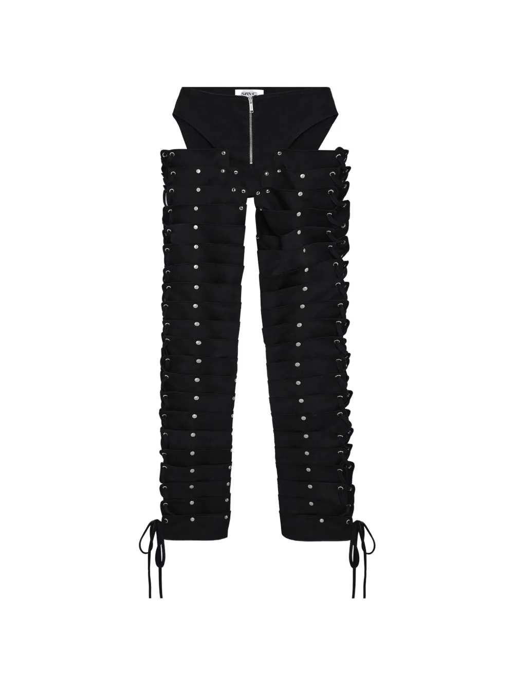 Srvc Studio 로닌 스터드 레이스업 팬츠 In Black